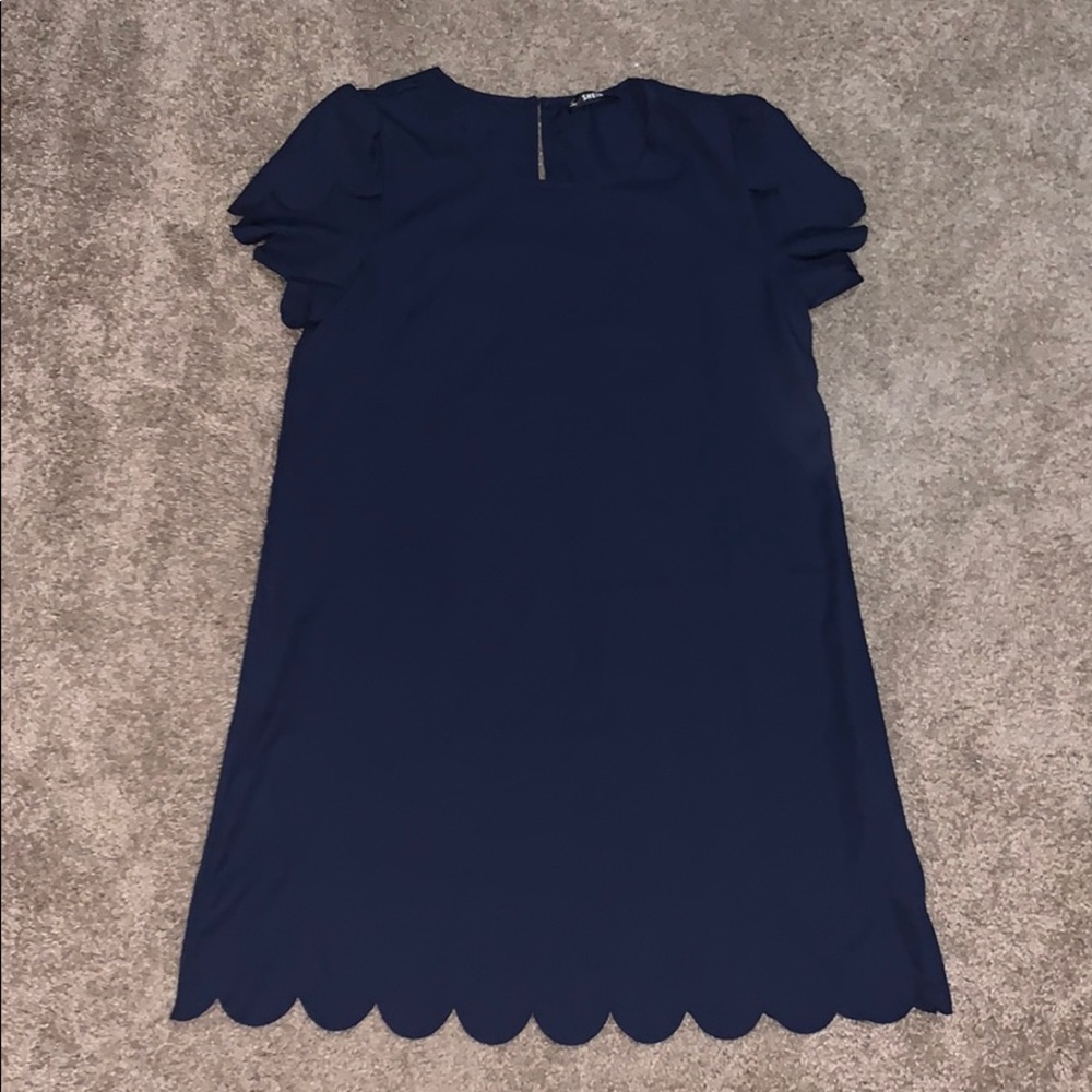 Navy scalloped dress